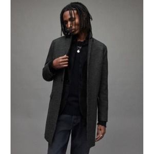 ALLSAINTS Dark Gray Wool Plaid Spyro Coat - Thirty Six
